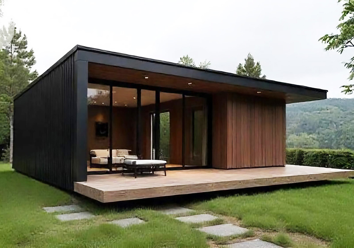 Bardage mixte : claire-voie - métal